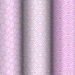 Baumwolle 100% geometrische Schuppen weiß auf rosa Hintergrund  