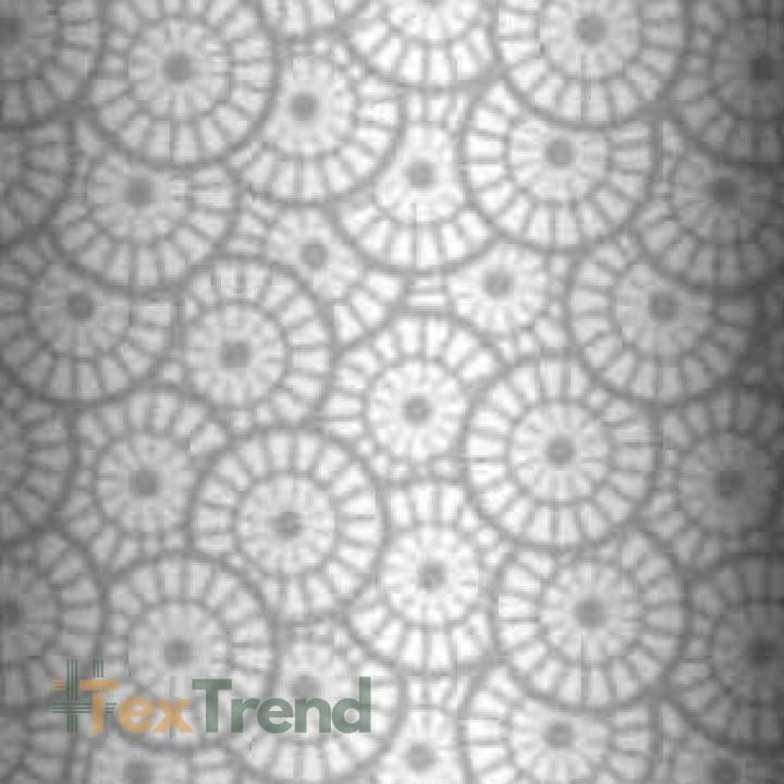 Baumwolle 100% geometrische Rosette weiß auf grauem Hintergrund  