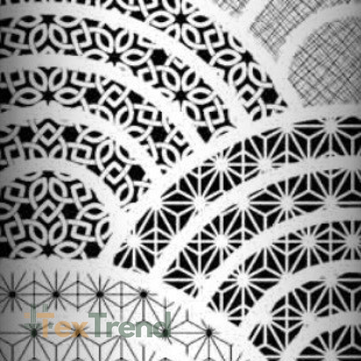 Baumwolle 100% geometrisches Kaleidoskop schwarz  