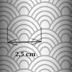 Baumwolle 100% geometrische Schuppen grau auf weißem Hintergrund  