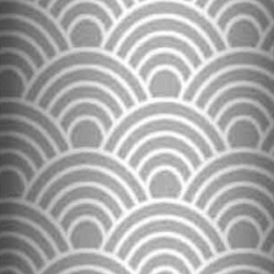 Baumwolle 100% geometrische Schuppen weiß auf grauem Hintergrund  