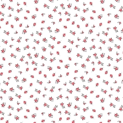 Baumwolle 100% Rosen auf weißem Hintergrund  