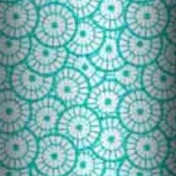 Baumwolle 100% geometrische Rosette weiß auf türkisfarbenem Hintergrund  