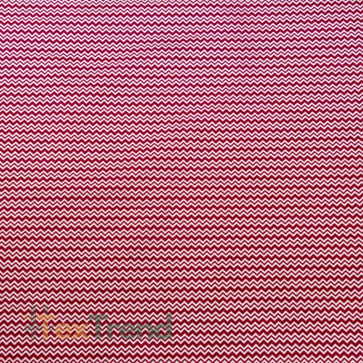 Baumwolle 100% Zickzack MINI weiß-bordeaux  