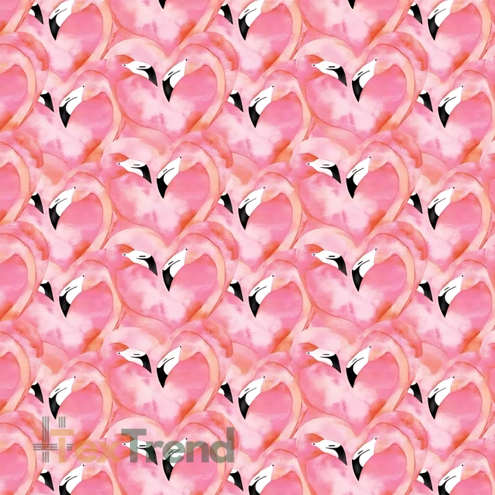 Baumwolle 100% rosa Herz-Flamingos  