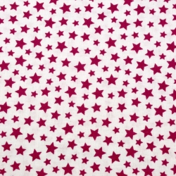 Baumwolle 100% Mini Sterne bordeaux auf weißem Hintergrund  