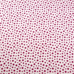 Baumwolle 100% Mini Sterne bordeaux auf weißem Hintergrund  