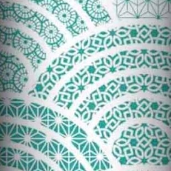 Baumwolle 100% geometrisches Kaleidoskop türkis  