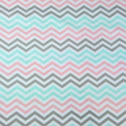 Baumwolle 100% Zickzack MIDI grau rosa mintgrün  