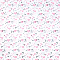 Baumwolle 100% Mini Herzen rosa-grau auf weißem Hintergrund  