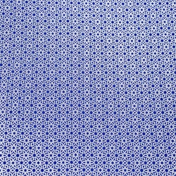 Baumwolle 100% geometrische weiße Blumen auf dunkelblauem Hintergrund  