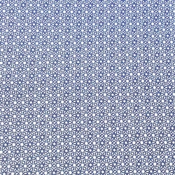 Baumwolle 100% geometrische dunkelblaue Blumen auf weißem Hintergrund  