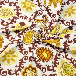 100% Baumwolle indisches braunes Blumenmuster  