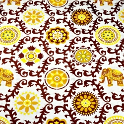 100% Baumwolle indisches braunes Blumenmuster  