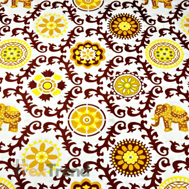 100% Baumwolle indisches braunes Blumenmuster  