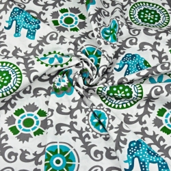 100% Baumwolle indisches graues Blumenmuster  