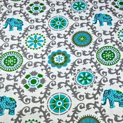 100% Baumwolle indisches graues Blumenmuster  