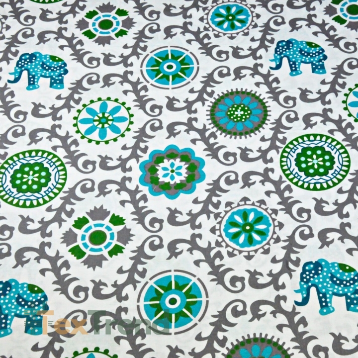 100% Baumwolle indisches graues Blumenmuster  