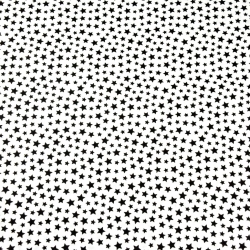 100% Baumwolle MINI schwarze Sterne auf weißem Hintergrund  