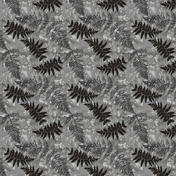 wasserabweisender Stoff Farnblätter auf grauem Hintergrund  