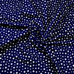 100% Baumwolle MINI weiße Sterne auf dunkelblauem Hintergrund  
