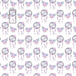 100% Baumwolle rosa-lila Traumfänger auf weißem Hintergrund  