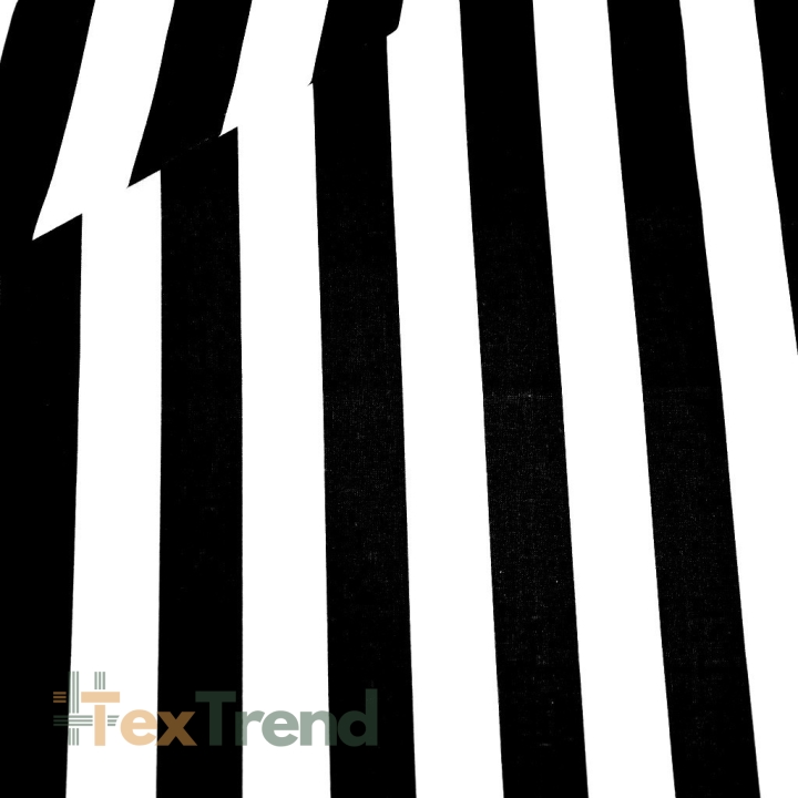Baumwolle 100% Streifen 6cm schwarz  