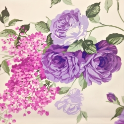 100% Baumwolle lila Rosenblumen 220cm  