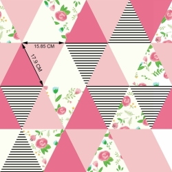 Baumwolle 100% Wiese in rosa Dreiecken  