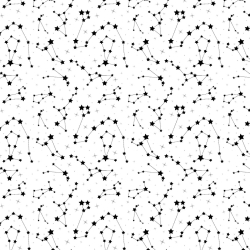 Baumwolle 100% schwarze Sternen-Konstellation auf weißem Hintergrund  