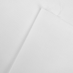 Tischdeckenstoff fleckenabweisend weiß - Leinenmuster  