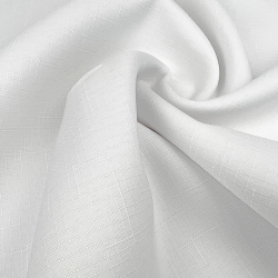 Tischdeckenstoff fleckenabweisend weiß - Leinenmuster  