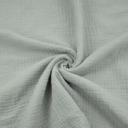Baumwoll-Musselin Double Gauze hellgrau (Glacier Gray)  