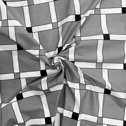 Baumwolle 100% Karomuster in Zigarettenpapier grau  