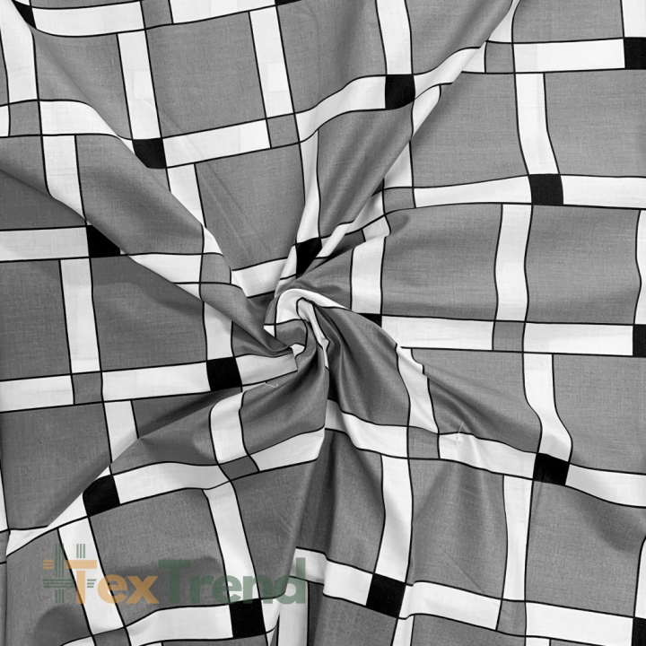 Baumwolle 100% Karomuster in Zigarettenpapier grau  