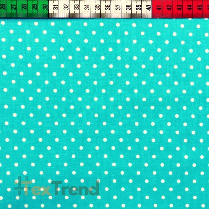 Baumwolle 100% Punkte 4mm weiß auf marine Hintergrund  