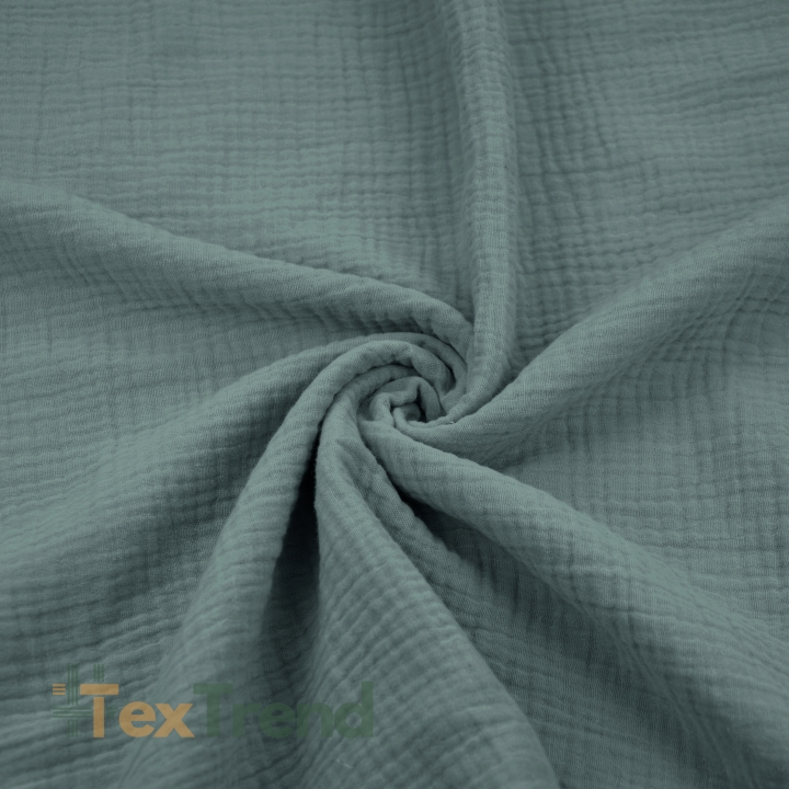 Baumwoll-Musselin Double Gauze grau-grün (Natural Gray)  