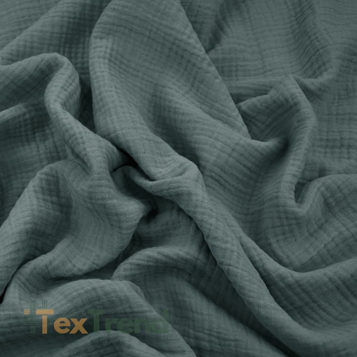 Baumwoll-Musselin Double Gauze grau-grün (Natural Gray)  