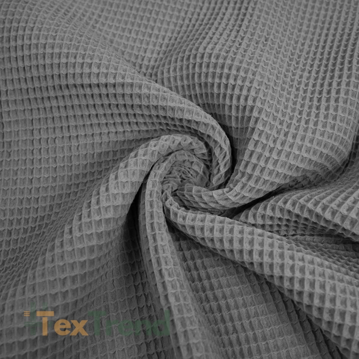 Baumwolle Waffel dunkel-grau  