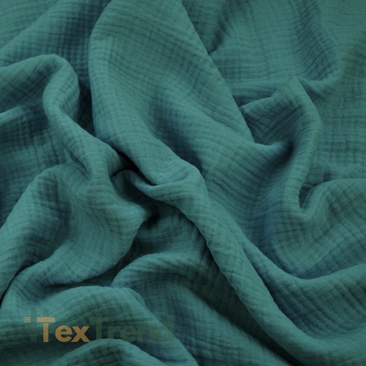 Baumwoll-Musselin Double Gauze pastellmeerblau (Mineral Blue)  