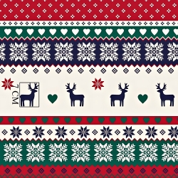 Baumwolle 100% Weihnachtsmuster skandinavisch navy-rot-grün  