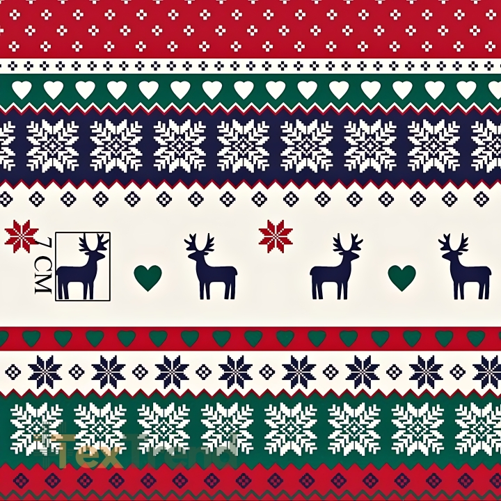Baumwolle 100% Weihnachtsmuster skandinavisch navy-rot-grün  