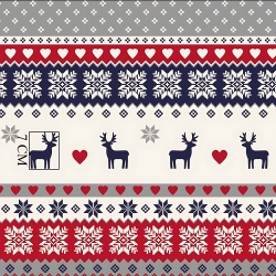 Baumwolle 100% Weihnachtsmuster skandinavisch navy-rot-grau  