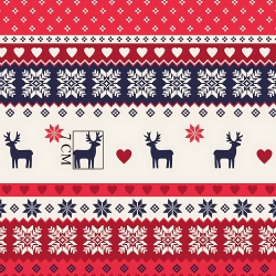 Baumwolle 100% Weihnachtsmuster skandinavisch navy-rot  