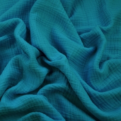 Baumwoll-Musselin Double Gauze dunkel türkis (Mosaic Blue)  