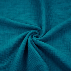 Baumwoll-Musselin Double Gauze dunkel türkis (Mosaic Blue)  