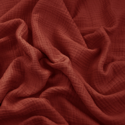 Baumwoll-Musselin Double Gauze ziegelrot (Chili Oil)  