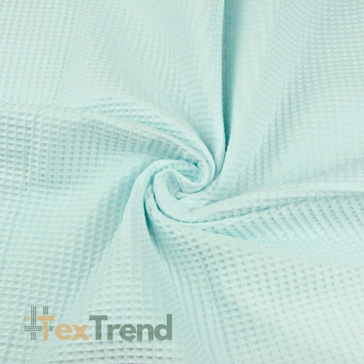 Baumwolle Waffel hell-minze  