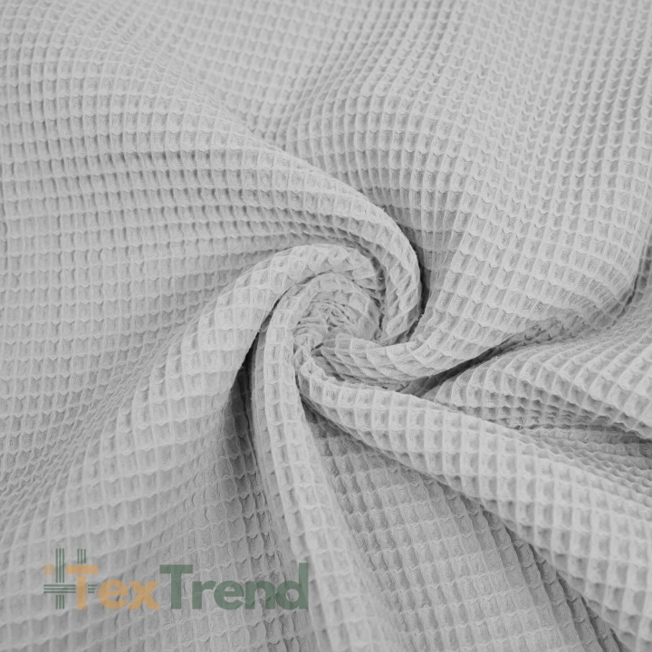 Baumwolle Waffel hell-grau  