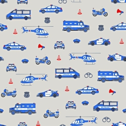 Baumwolle 100% Polizei blau auf grauem Hintergrund  